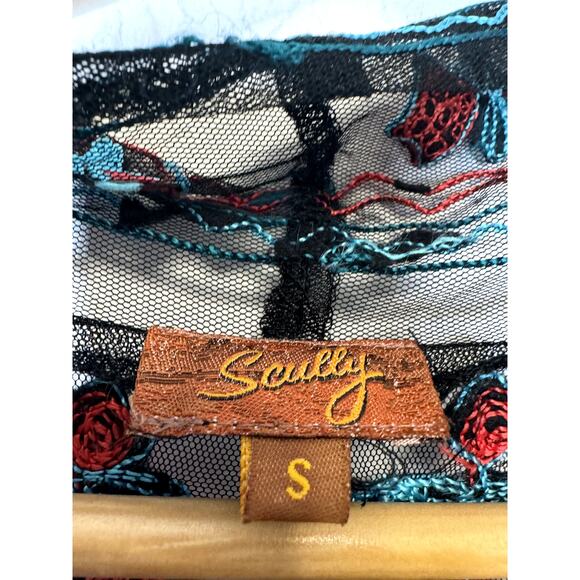 Scully Black Sheer Embroidered Blouse - Picture 8 of 8